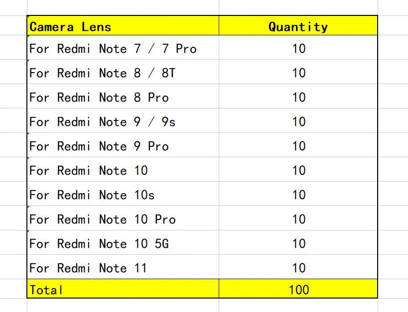 100Pcs Rear Back Camera Glass Lens For Xiaomi Redmi Note 7 8 8T 9 9s 10 10s 11 Pro 5G Camera Glass With Glue Adhesive  Xiaomi  Xiao mi phone repair parts