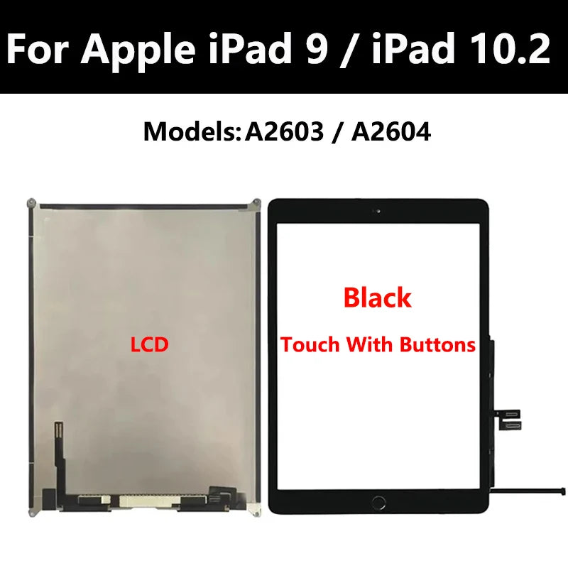 10.2"For Apple iPad 9 / iPad 10.2 (2021) Touch Screen Digitizer Glass Panel & LCD Display A2603 / A2604 Tablet Screen  iPad repair parts
