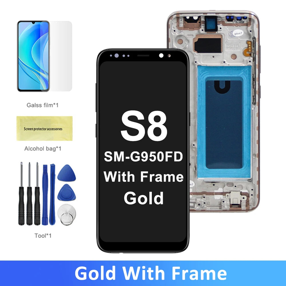 TFT S8 For Samsung Galaxy S8 G950F LCD Display Digital Touch Screen with Frame LCD Touch Screen Replacement Assembly Parts Samsung phone repair parts