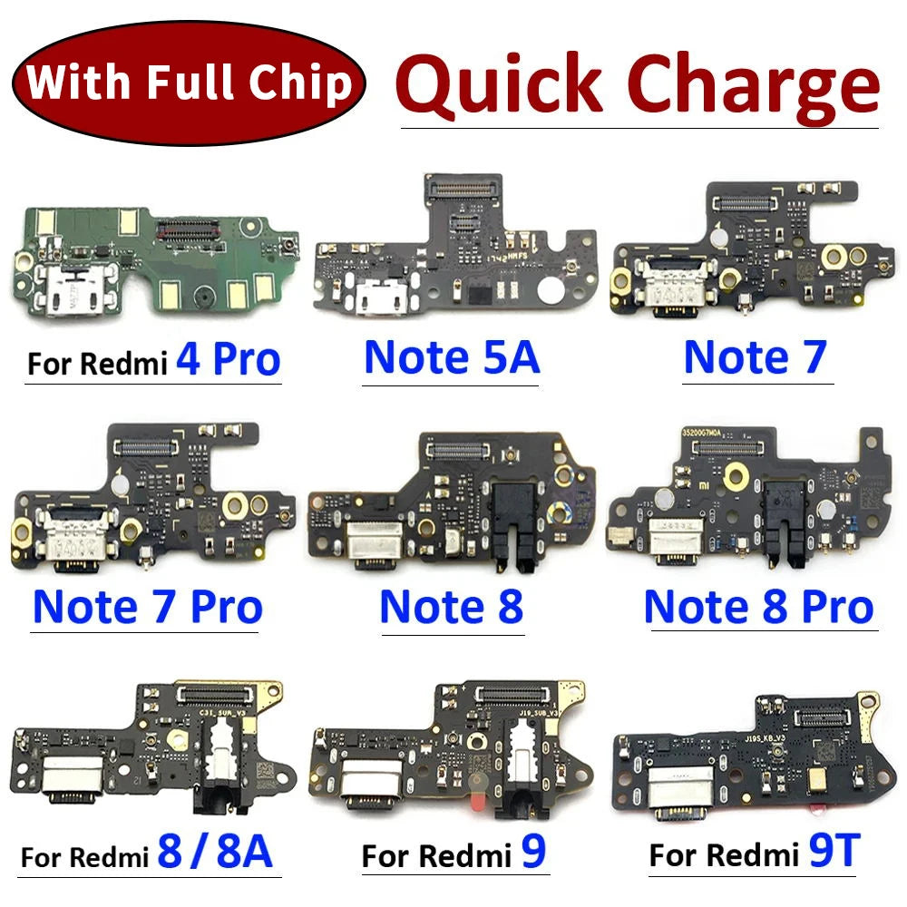 For Xiaomi Redmi 4 Pro Note 5A 7 8 Pro 8 8A 9 9T Poco M3 USB Charge Port Dock Connector Charging Board Flex Cable Xiaomi  Xiao mi phone repair parts