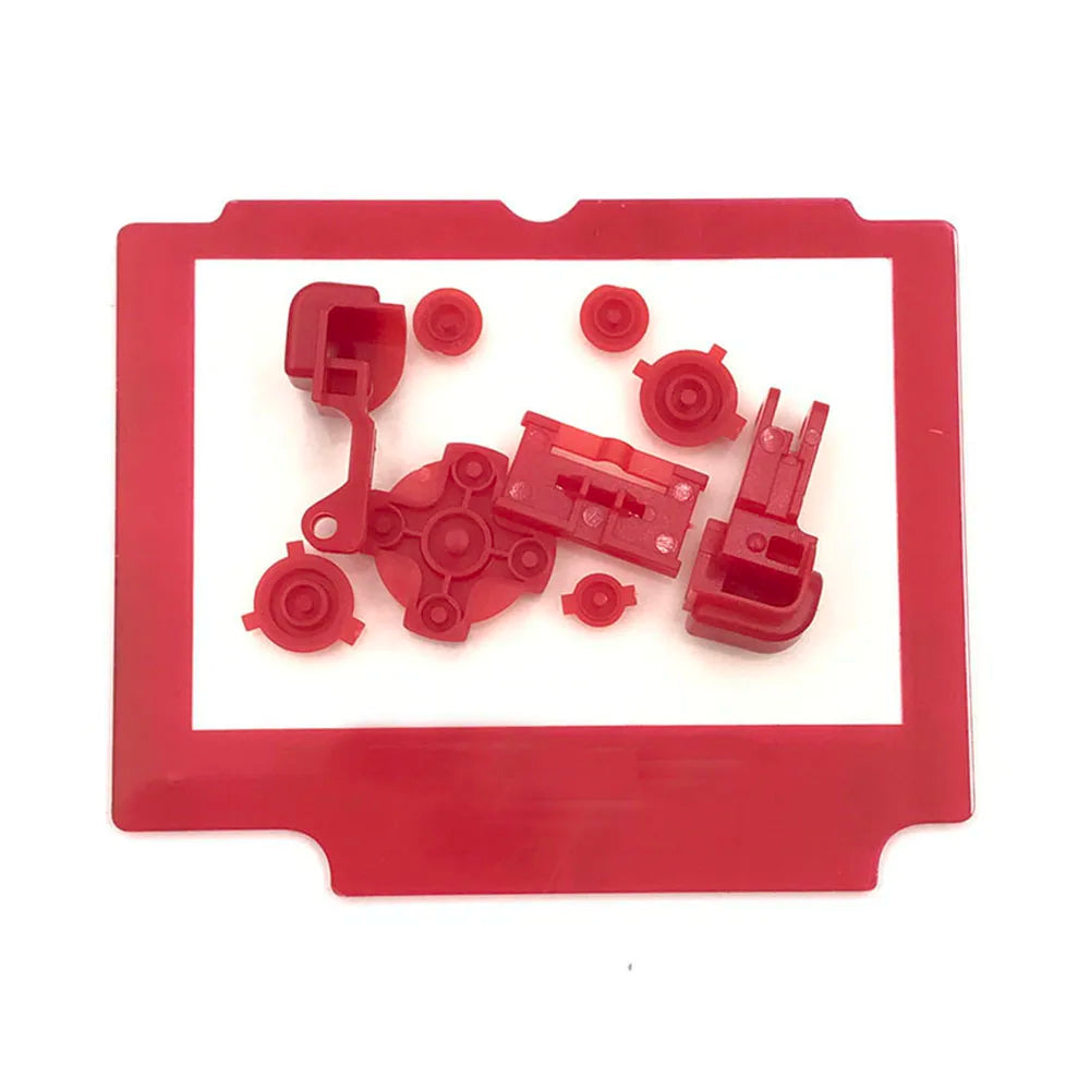 1-5set Plastic/Glass Screen Lens For GBA SP Lcd Cover+Button Kit For Gameboy Advance SP Lens Protector With Back Sticker Game console repair parts