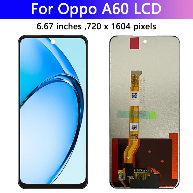 6.67“ A60 5G Display Screen For Oppo A60 4G CPH2631 CPH2683 LCD Display Touch Screen Digitizer Panel Assembly Replacement  Oppo phone repair parts