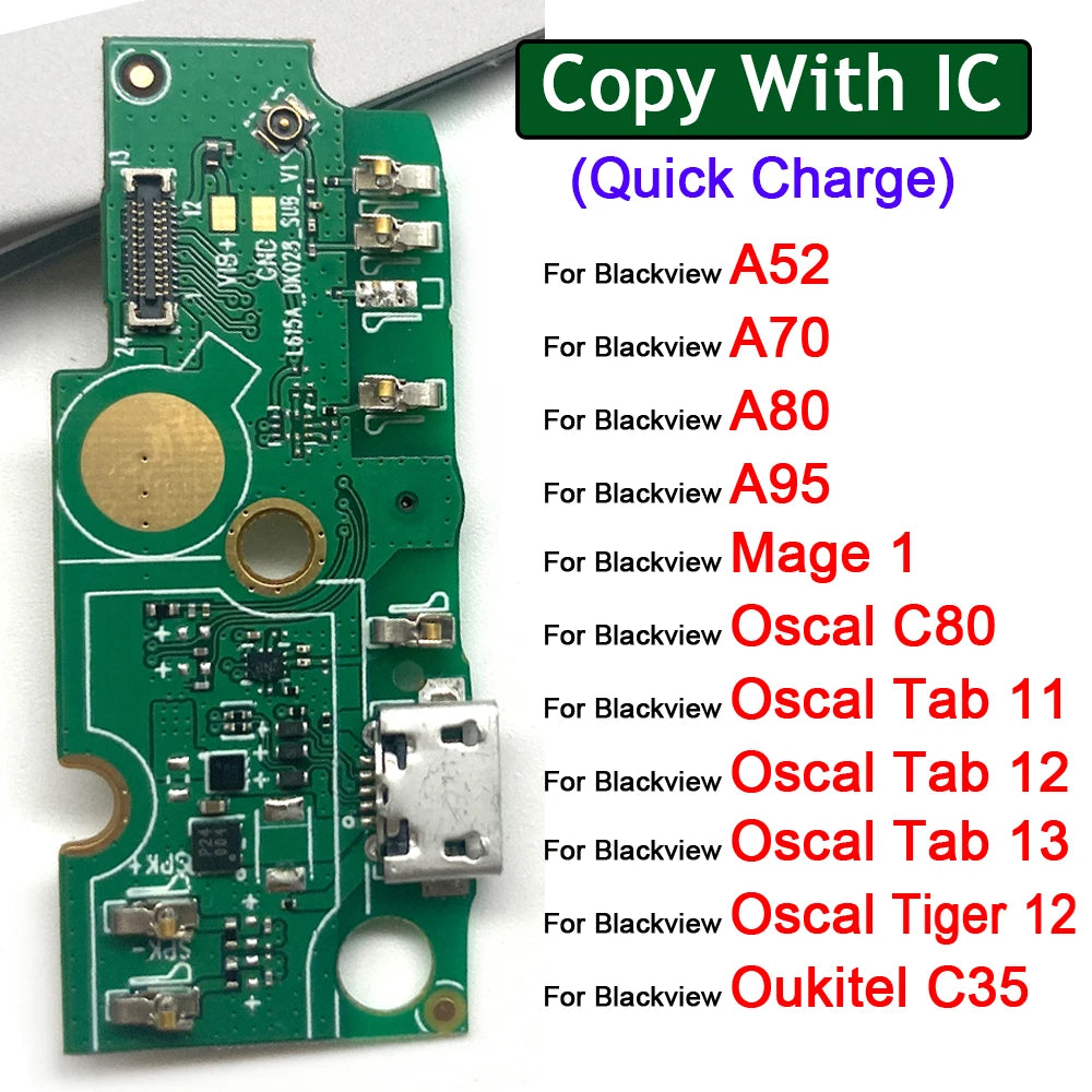 USB Charger Charging Port Connector Flex Cable For Blackview A52 A70 A80 A95 Mage 1 Oscal C80 Tab 11 12 13 Tiger 12 Oukitel C35  Blackview phone repair parts