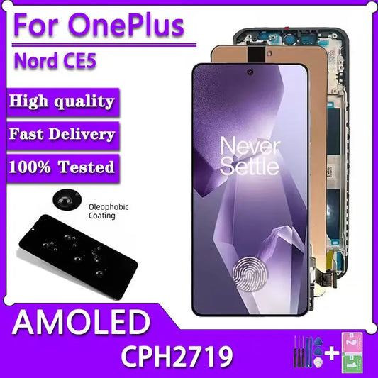6.77“AMOLED For Oneplus Nord CE5 CPH2719 Display LCD Screen Touch Digitizer For Oneplus Nord CE 5 LCD 1+CE5 Display  OnePlus phone repair parts