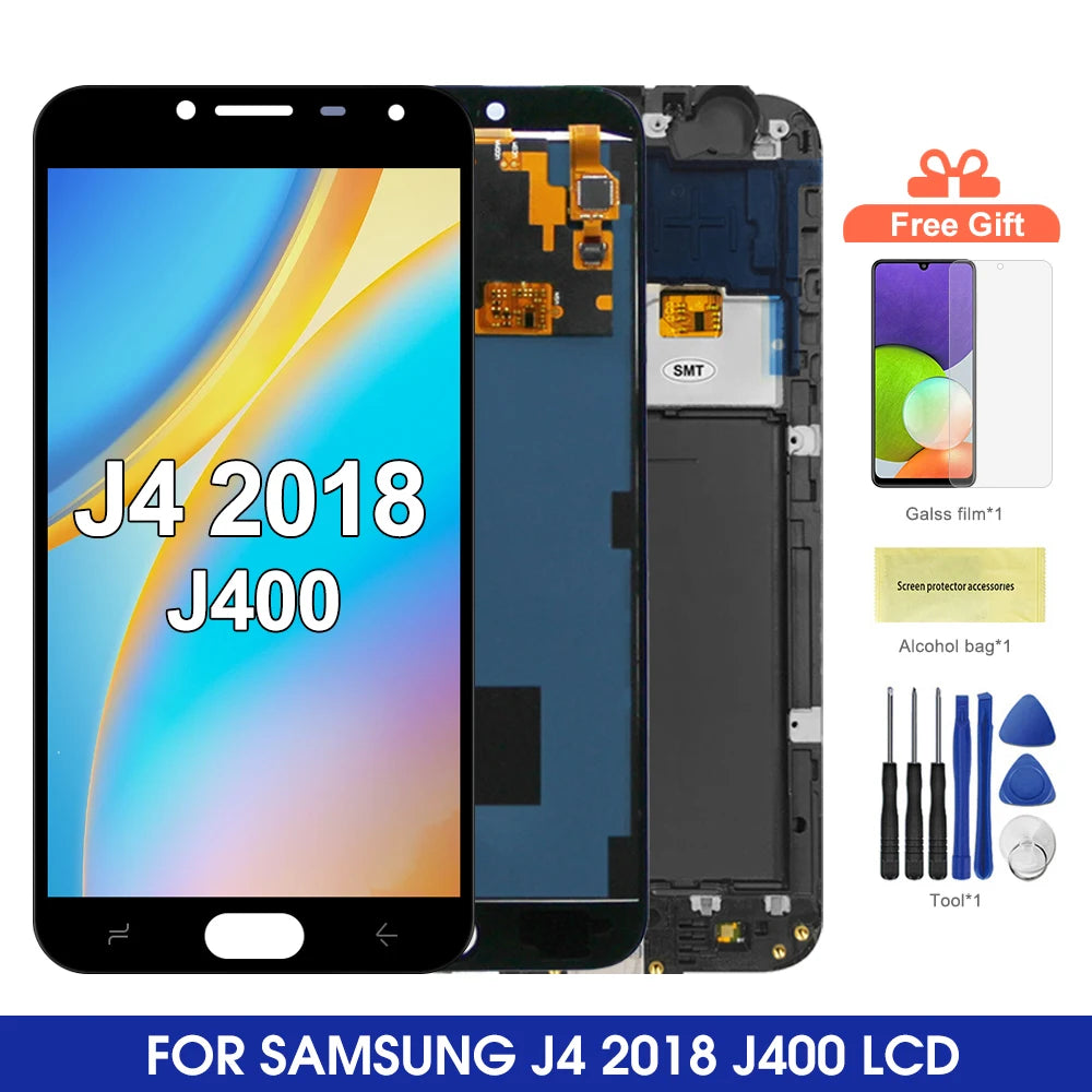 For Samsung Galaxy J4 2018 J400 J4 SM-J400F/DS SM-J400M/DS Display With Touch Screen Assembly Can Adjust Brightness LCD Samsung phone repair parts