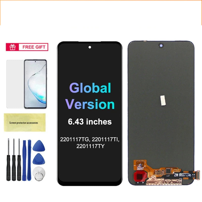 6.43" Screen for Xiaomi Redmi Note 11 2201117TG 2201117TI Lcd Display Digital Touch Screen with Frame for Redmi Note 11  Screen Xiaomi phone repair parts