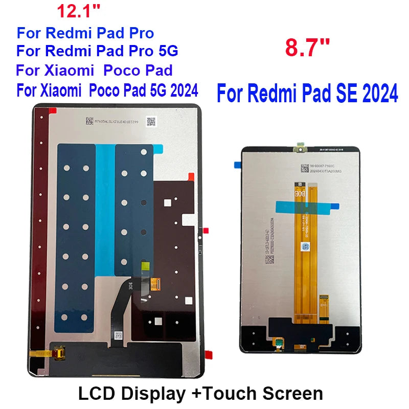 Tablet LCD For 12.1" Redmi Pad Pro/Pro 5G LCD For Xiaomi Poco Pad PocoPad 5G Display Screen For Redmi Pad SE 8.7 2024 Display Sc Xiaomi phone repair parts