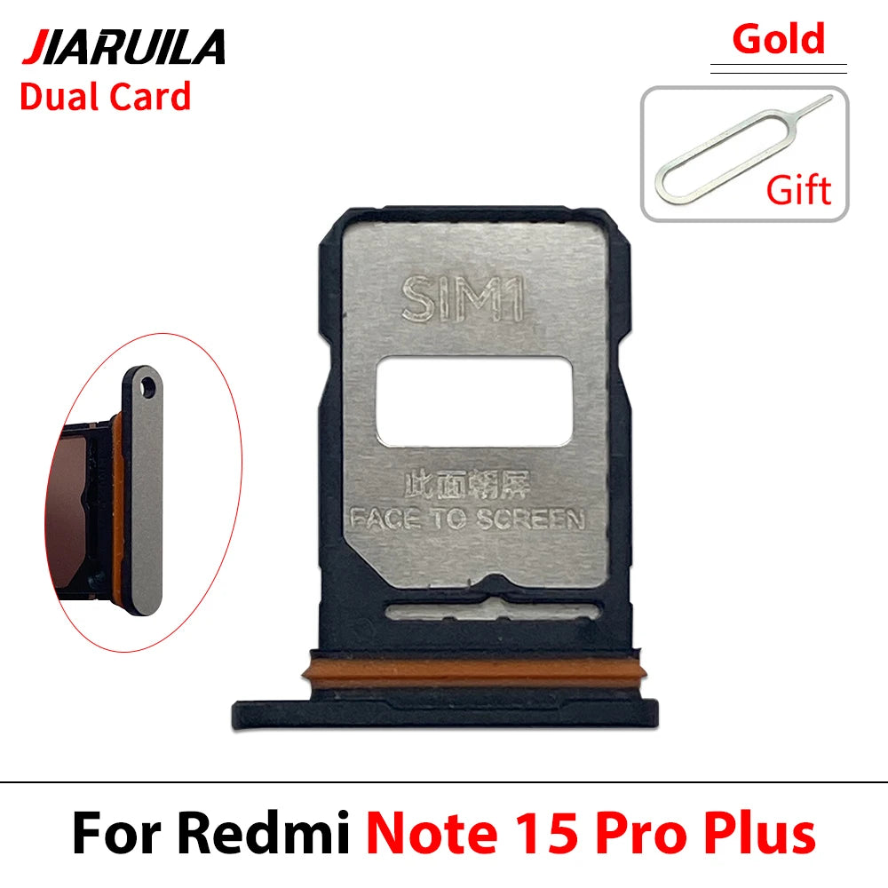 SIM Card Tray Slot Holder Adapter Accessories For Xiaomi Redmi Note 15 Pro Plus 4G 5G Xiaomi  Xiao mi phone repair parts