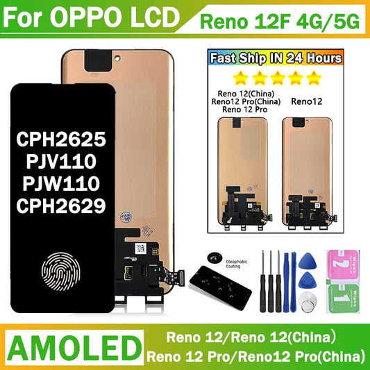 AMOLED For Oppo Reno12 (China) LCD Reno12 F LCD Display+Touch Screen For Oppo Reno 12 Pro (China) Replacement Oppo phone repair parts Realme phone repair parts
