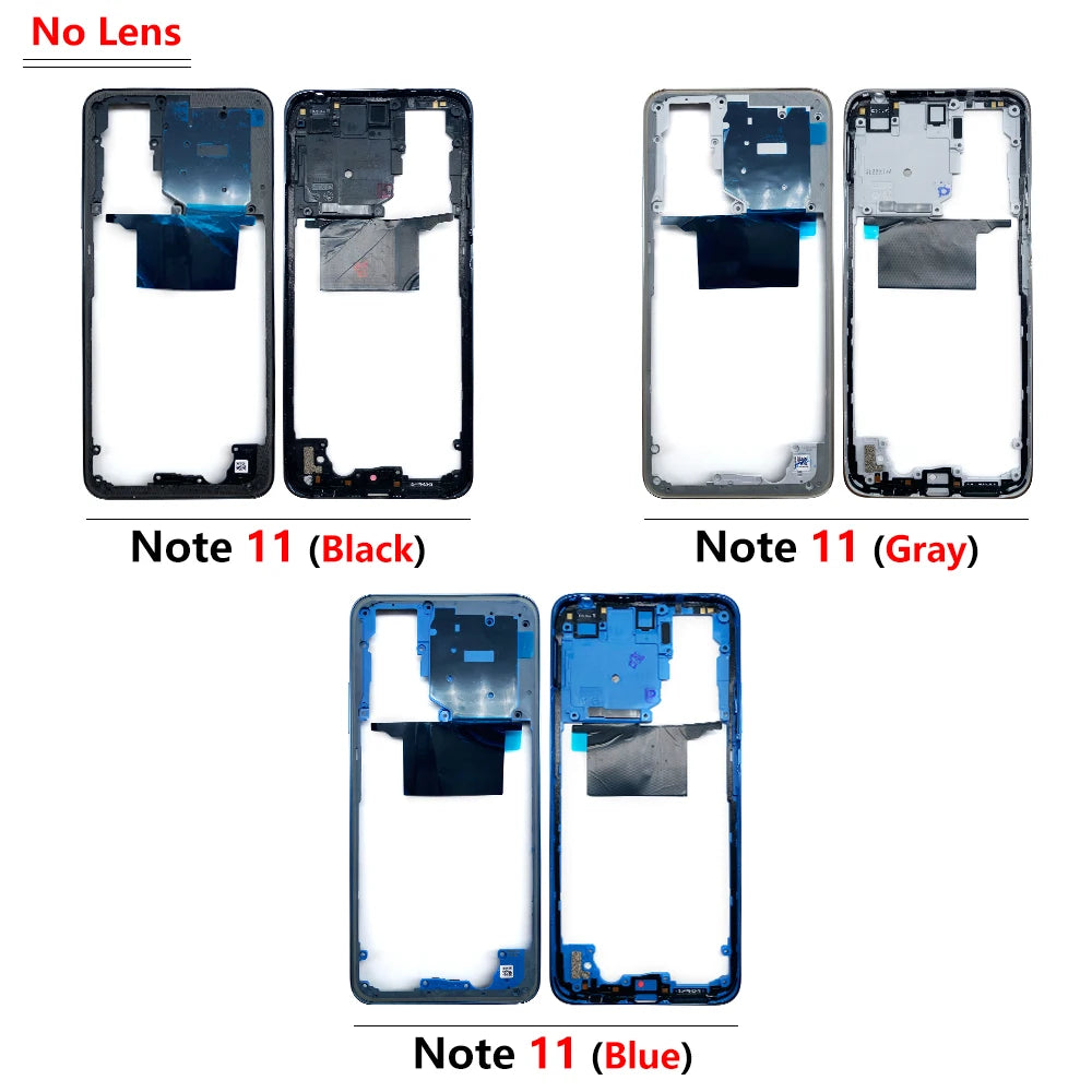 10Pcs, New For Xiaomi Redmi Note 11 4G / Note 11s / Note 11 Pro 5G Housing Middle Frame Bezel Middle Plate Cover  Xiaomi  Xiao mi phone repair parts