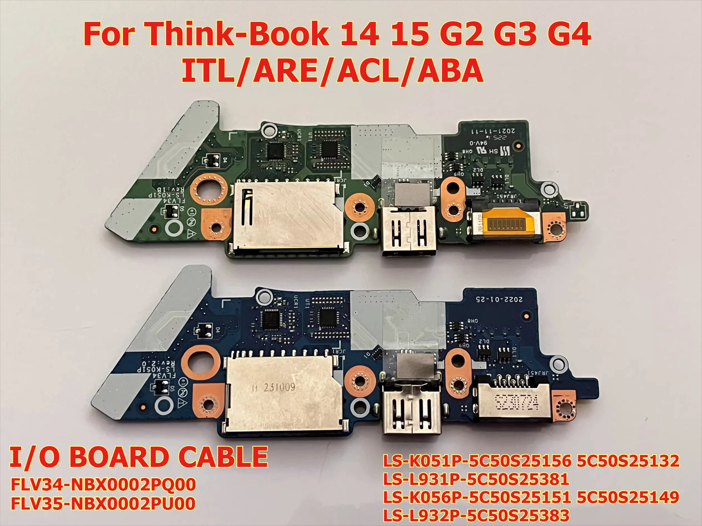 IO/USB board For Think-Book 14 15 G2 G3 G4 ITL/ARE/ACL/ABA FLV34/35 LS-K051P LS-L931P LS-K056P LS-L932P 5C50S25151 5C50S25383