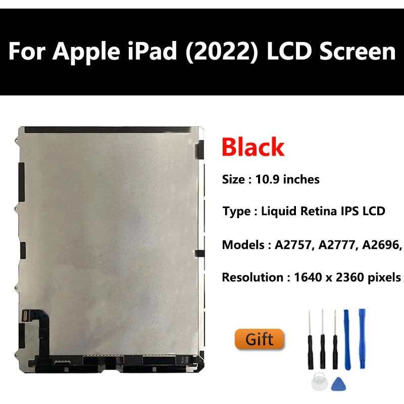 OEM For Apple iPad 2022 Touch Screen Digitizer Glass Panel & LCD Display Assembly Replacement For iPad A2757/A2777/A2696  iPad repair parts