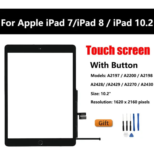 LCD Touch Screen For Apple iPad 7 8 9 iPad 10.2 2019 2020 2021 A2197 A2270  Assembly Digitizer Front Glass Display Panel Replace  iPad repair parts
