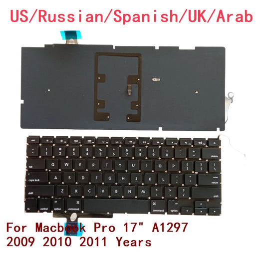 New US Russian Spanish UK Arab Laptop Backlit Keyboard For Apple Macbook Pro 17" A1297 2009 2010 2011 Years MACBOOK laptop repair parts