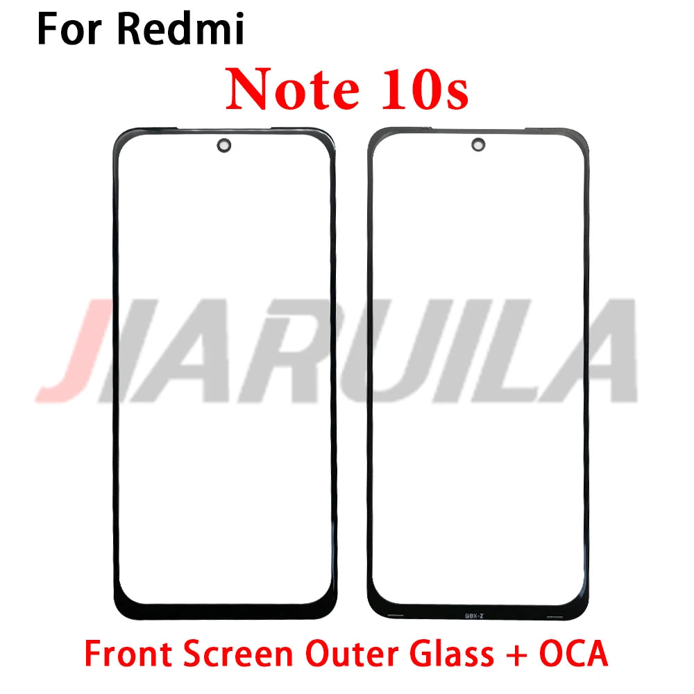 New Screen Front Outer Glass + OCA For Xiaomi Redmi Note 10 10s 11 11s 12 12s 13 Pro Plus 4G 5G Screen Touch Panel Glass Xiaomi  Xiao mi phone repair parts