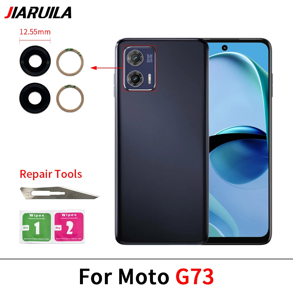 Rear Back Camera Glass Lens With Adhesive For Motorola Moto G22 G32 G42 G52 G62 G13 G23 G53 G73 G14 G24 G34 G54 G84 G04 G82 5G Motorola phone repair parts