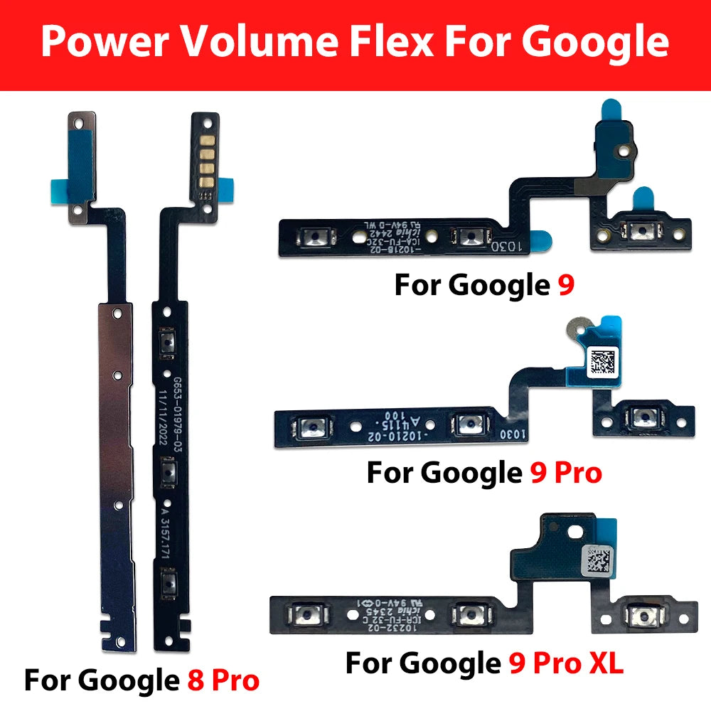 New Power on off Volume Key Button Flex Cable For Google Pixel 5 5A 6 6A 7 7A 8 9 Pro XL Google Pixel phone repair parts