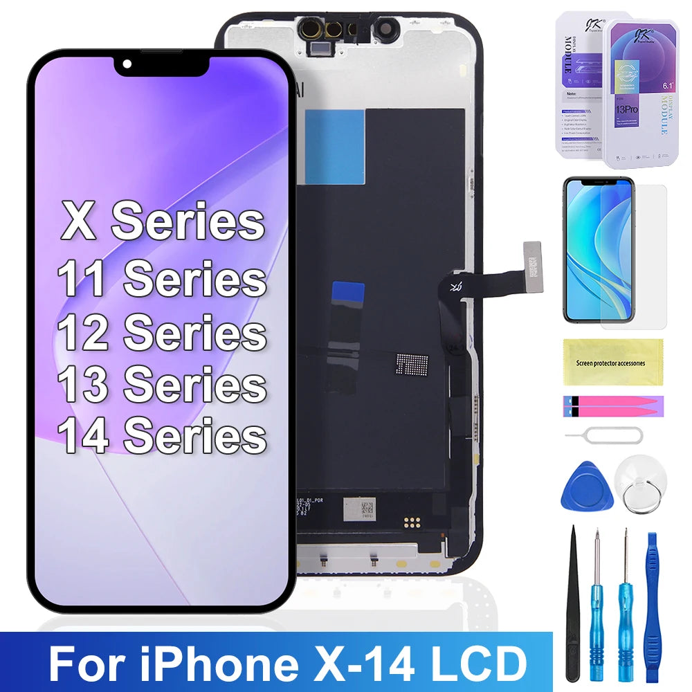 TFT For Apple iPhone X XR XS Max JK Lcd Display Digital Touch Screen Assembly for 11 12 13 14 15 ProMax 15Plus Replacement iPhone phone repair parts