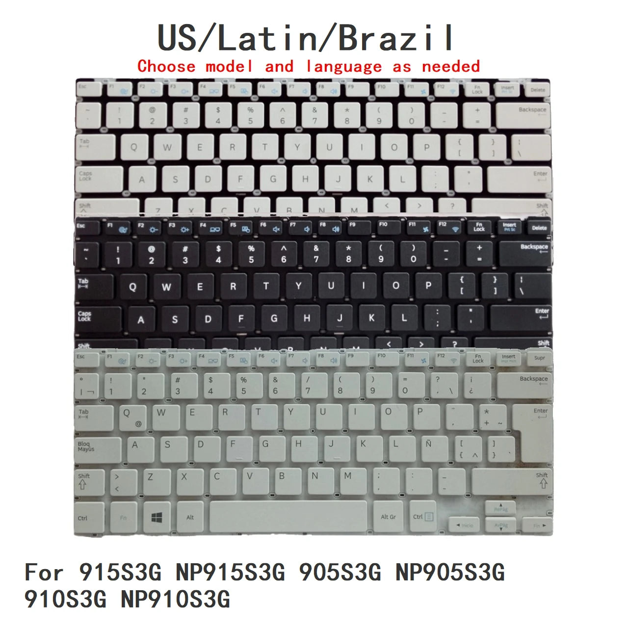 New US Latin Brazil Language  Keyboard For Samsung 915S3G NP915S3G 905S3G NP905S3G 910S3G NP910S3G Replacement Keyboard SAMSUNG laptop repair parts
