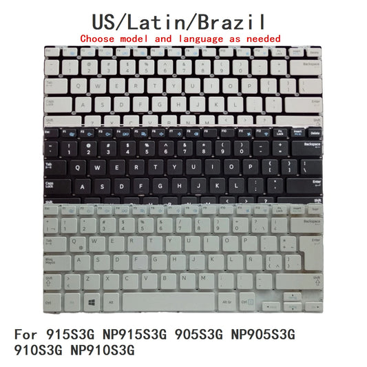 New US Latin Brazil Language  Keyboard For Samsung 915S3G NP915S3G 905S3G NP905S3G 910S3G NP910S3G Replacement Keyboard SAMSUNG laptop repair parts