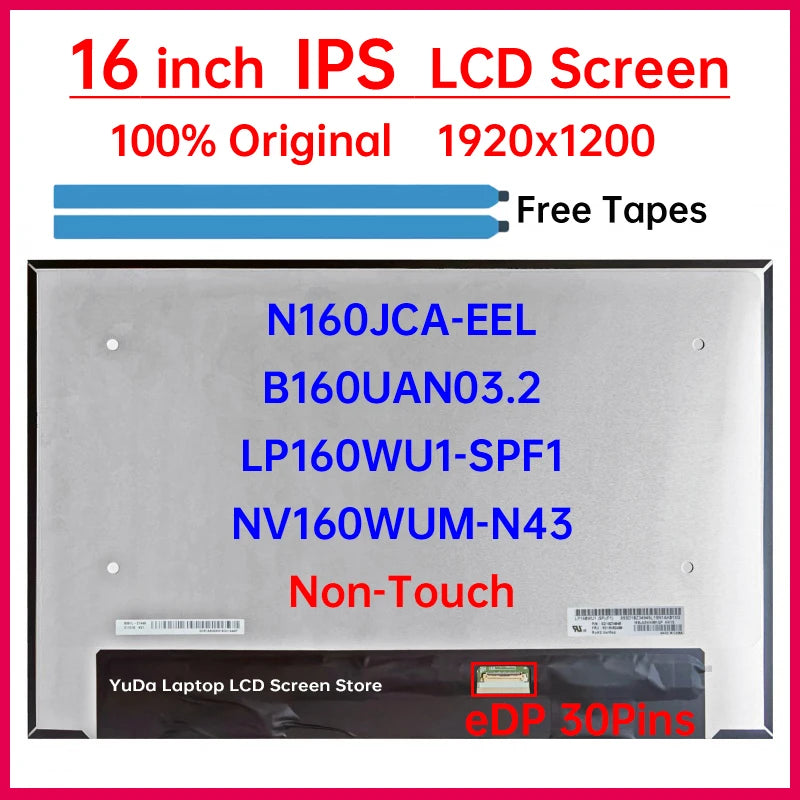 16" LCD Screen NV160WUM-N43 B160UAN03.2 LP160WU1-SPF1 For Lenovo IP 5 Chrome 16IAU7 Type 82V9 Display Matrix Panel Replacement Lenovo laptop repair parts