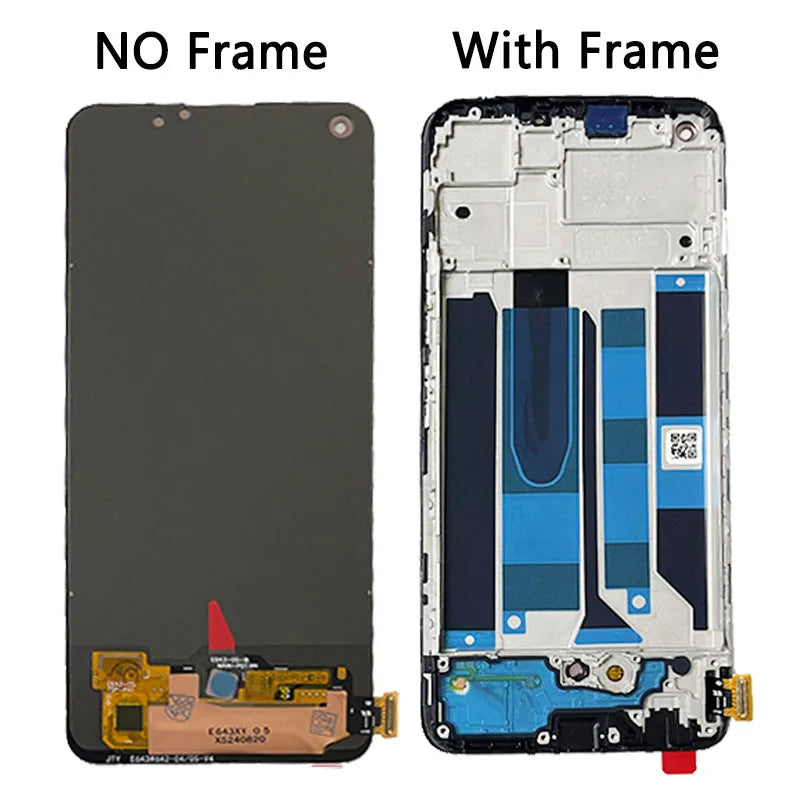 6.4"Super AMOLED For Oppo Realme 8 4G RMX3085 LCD Display Touch Screen Digitizer For Realme 8 Pro RMX3081 LCD With Fingerprint  Oppo phone repair parts