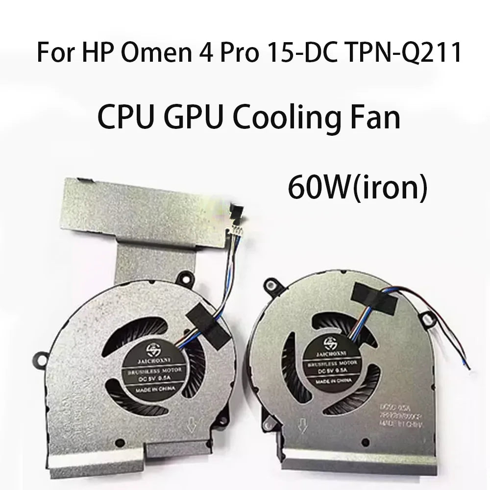 Original CPU GPU Cooling Fan For HP Omen 4 Pro 15-DC TPN-Q211 15-DC0011NR 15-DC0025CA 60W HP laptop repair parts