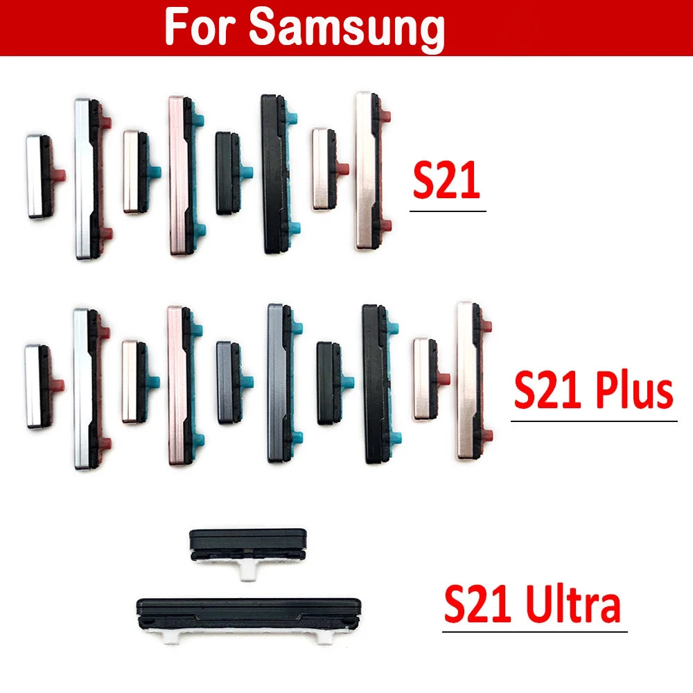 New Side Volume Button Power ON / OFF Buttton Key Set For Samsung S21 Plus Ultra Fe Replacement Parts Samsung phone repair parts