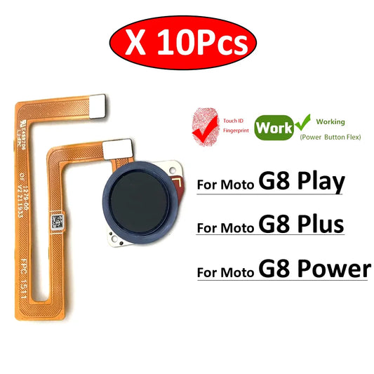 10Pcs, New For Motorola Moto G8 Power Play Plus Fingerprint Sensor Home Return Key Menu Button Flex Ribbon Cable Motorola phone repair parts