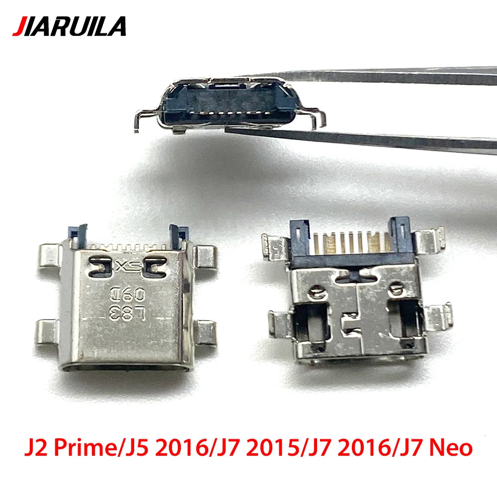 100Pcs, USB charge connector For Samsung J1 J2 J3 J5 J7 metal Prime G530 g532 j510 j710 G570 G610 charging port socket Samsung phone repair parts