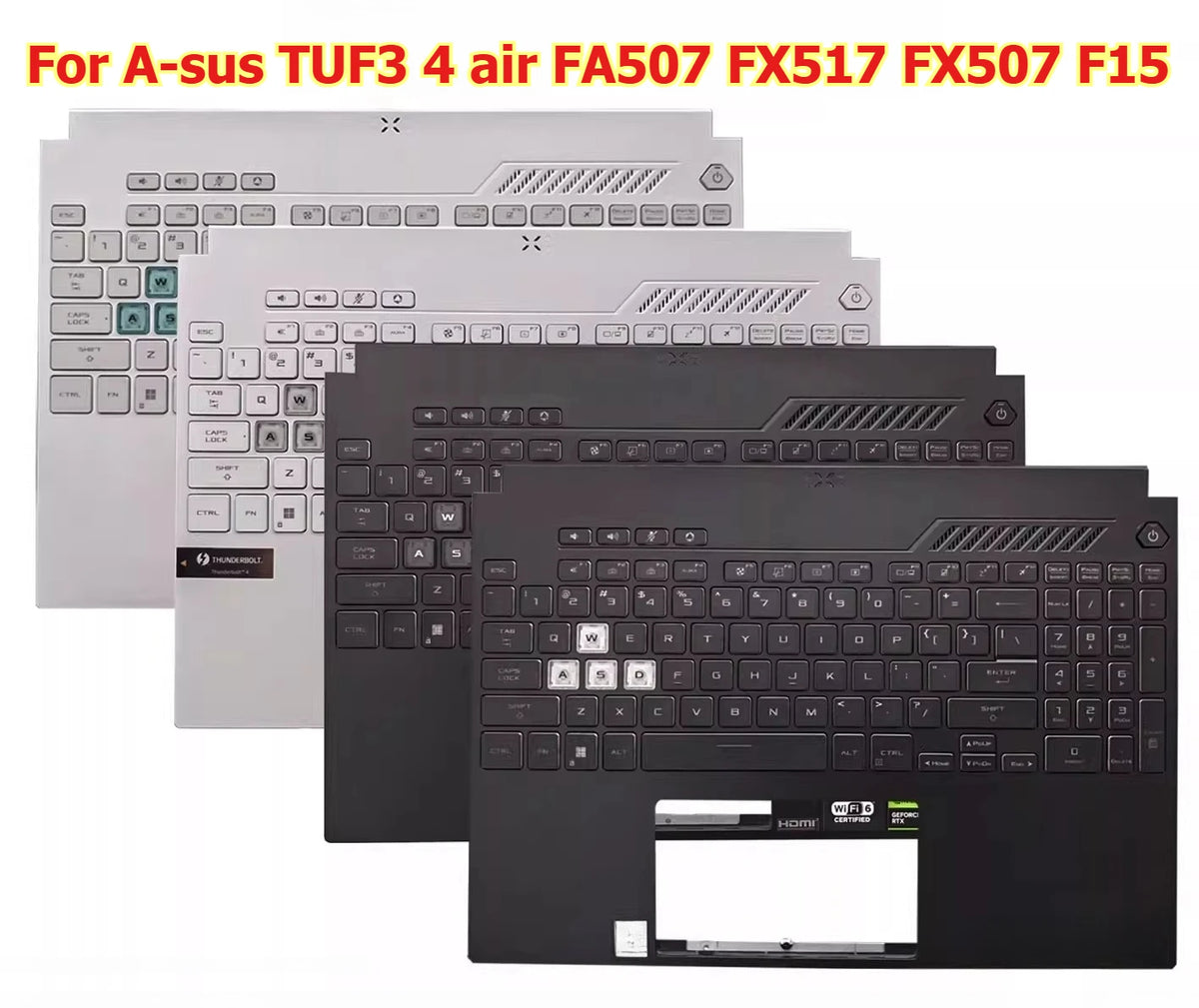 Upper case keyboard For Asus TUF3 4 air FA507 FX517 FX507 F15 topcase palmrest keybooard  C sehll Asus laptop repair parts