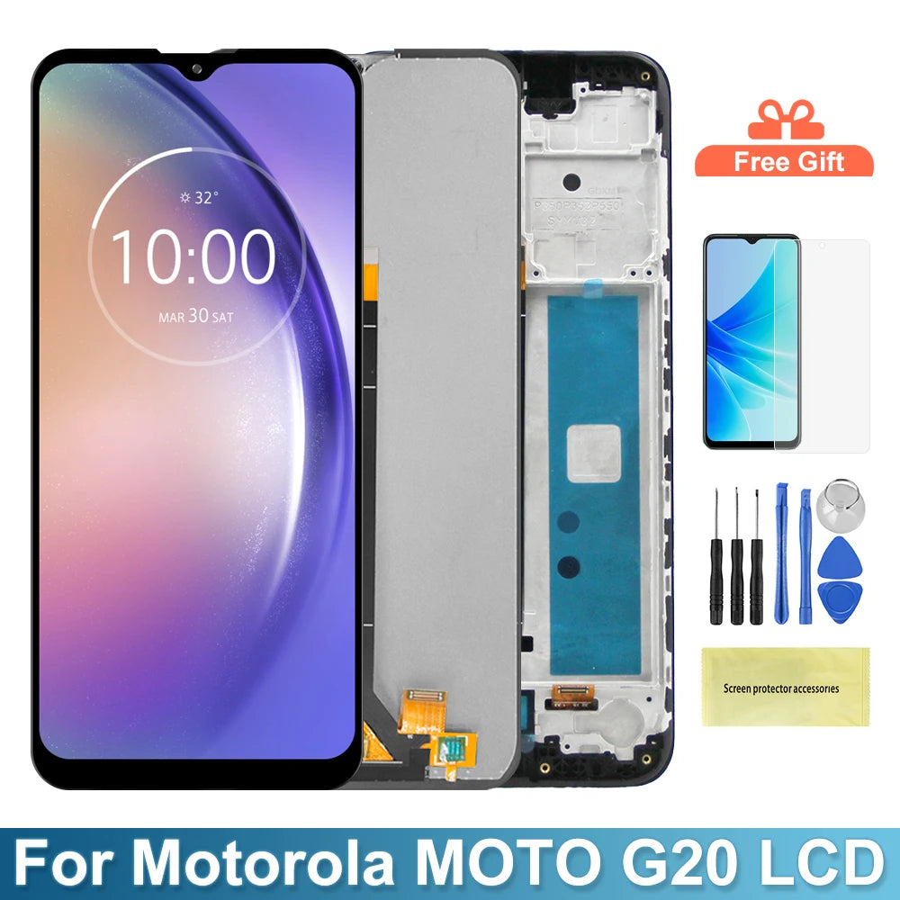 For Motorola Moto G20 Lcd Display Digital Touch Screen with Frame Replacement for Moto G20 XT2128-1 XT2128-2 Dislay Screen Motorola phone repair parts