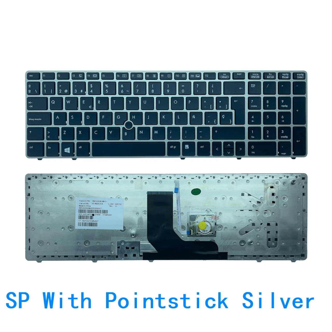 New US UI Spanish Latin Brazil Laptop Keyboard For HP EliteBook 8560p 8570P 8560B 6560B 6565b 6560P 690401-071 9Z.N6GSF.D0S  HP laptop repair parts