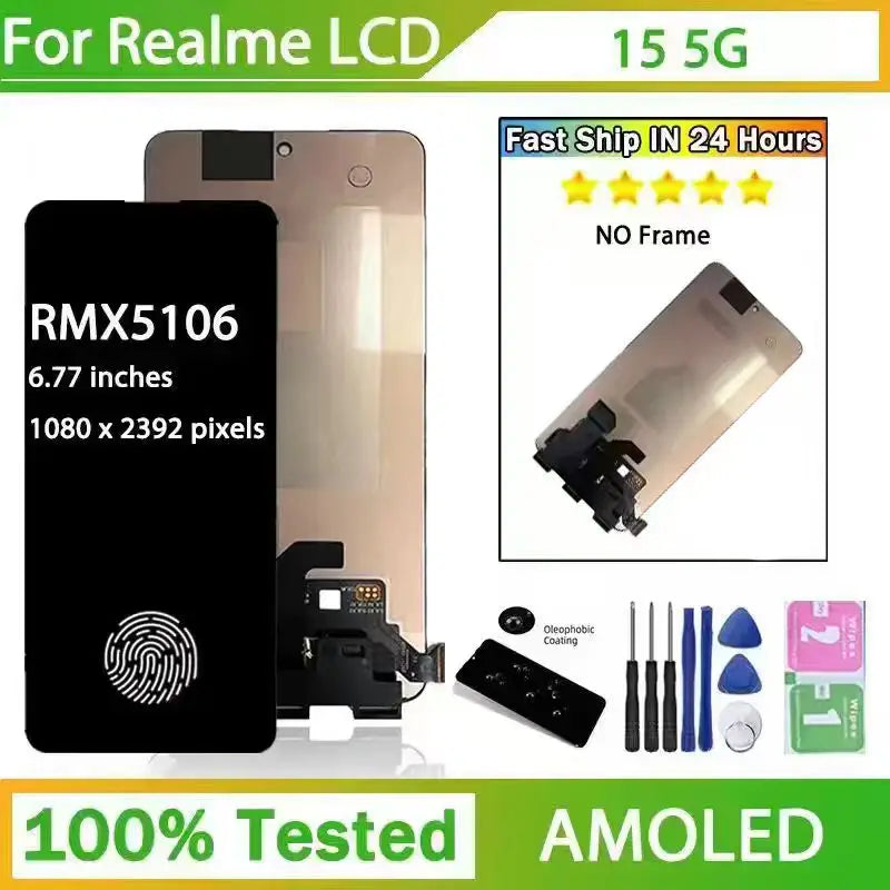 6.77"New For Oppo Realme 15 5G LCD Display Screen Touch Digitizer Assembly Replacement With Frame Oppo phone repair parts Realme phone repair parts