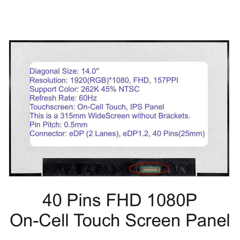 Laptop LCD Screen for DELL Latitude 14 5400 5401 5411 5410 5420 5430, 30 40 Pins FHD LED Display Panel NE140FHM-N46 MW6M1 0MW6M1 Dell laptop repair parts