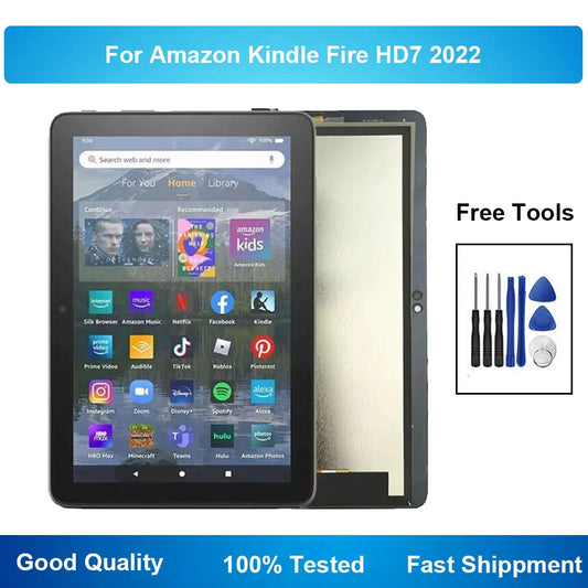 For Amazon Kindle Fire HD 7 HD7 2022 12th Gen 7'' KFQUWI LCD Display Touch Screen Digitizer Glass Assembly Repair Parts Tools Tablet repair parts