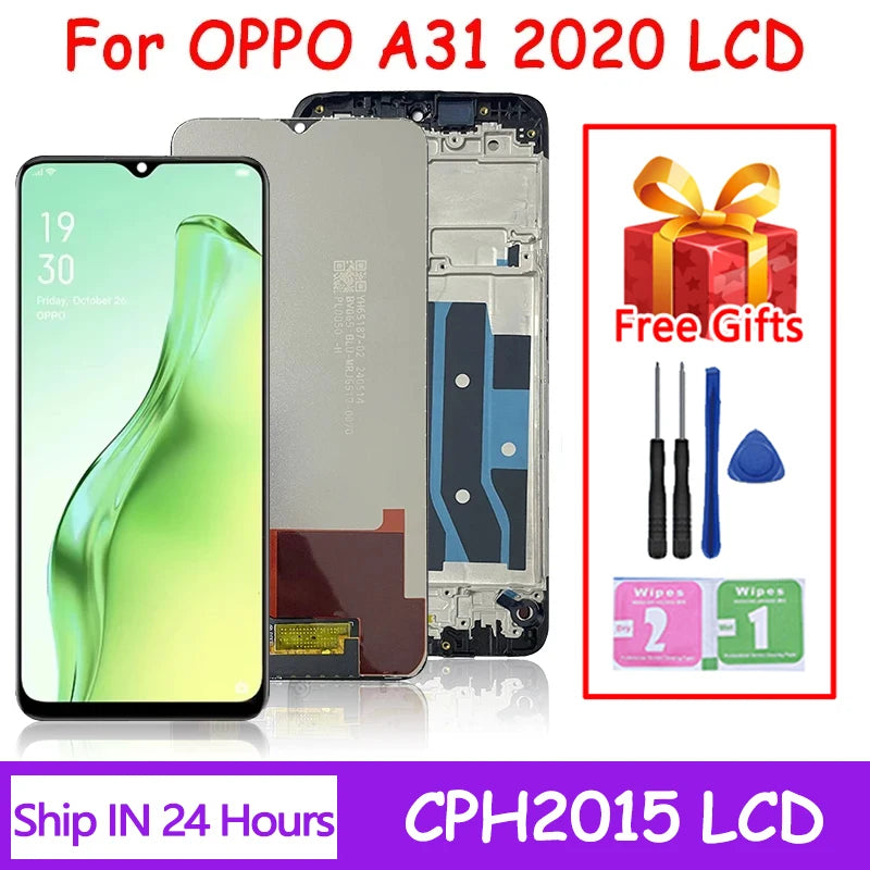 6.5"Tested A31 LCD For OPPO A31 2020 CPH2015 CPH2073 CPH2081 CPH2029 CPH2031 Lcd Display Touch Screen Digitizer Replacement Oppo phone repair parts Realme phone repair parts