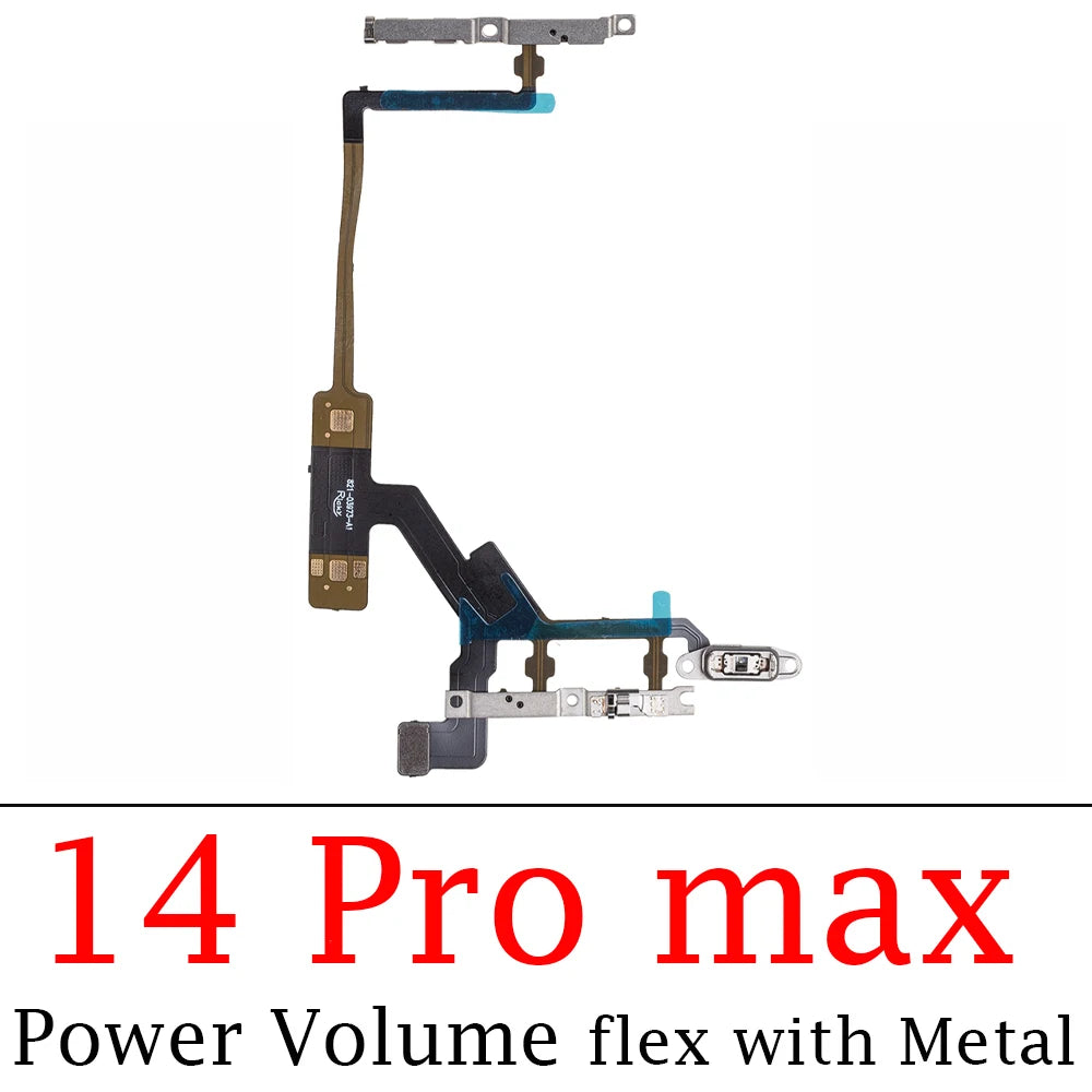 1pcs For iPhone 14 15 Pro Max Power Volume Buttons Key Switch Flex Cable With Metal Material Replacement Parts iPhone phone repair parts