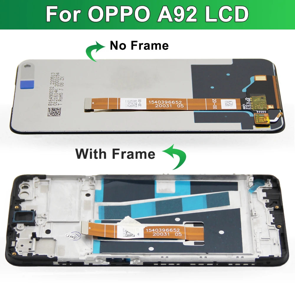 6.5" Display Screen for Oppo A92 CPH2059 Lcd Display Digital Touch Screen with Frame for Oppo A92 Screen Replacement OPPO phone repair parts
