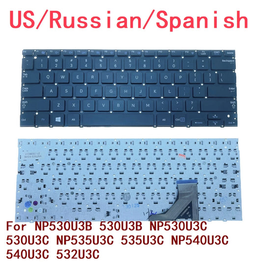 New US Russian Spanish Laptop Keyboard For Samsung NP530U3B 530U3B NP530U3C 530U3C NP535U3C 535U3C NP540U3C 540U3C 532U3C SAMSUNG laptop repair parts