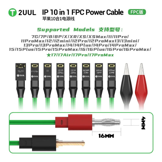 2UUL PW10 FPC Power Cable 10-in-1 Flexible Silicone Cable for IP 7-17PM Phone Motherboard Activation Repair tool Professional Repair Tools