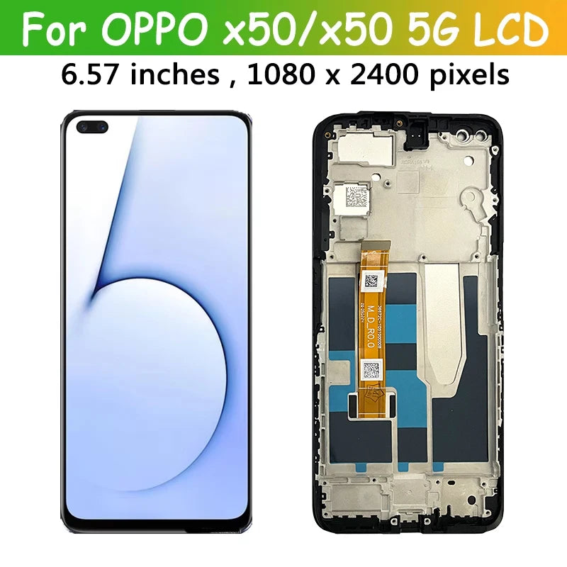 AAA Quality 6.57" For OPPO Realme X50 5G Global LCD RMX2144 Display Touch Screen Digitizer Assembly For Realme X50m 5G LCD Oppo phone repair parts Realme phone repair parts