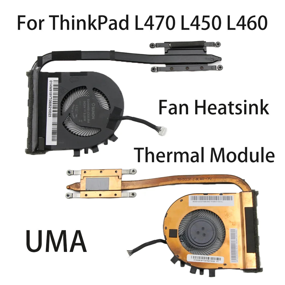 New Original For ThinkPad L470 L450 L460 UMA Laptop Cooler CPU Cooling Fan Heatsink Thermal Module FRU:01HW918 01HW920 01HW919 Lenovo laptop repair parts