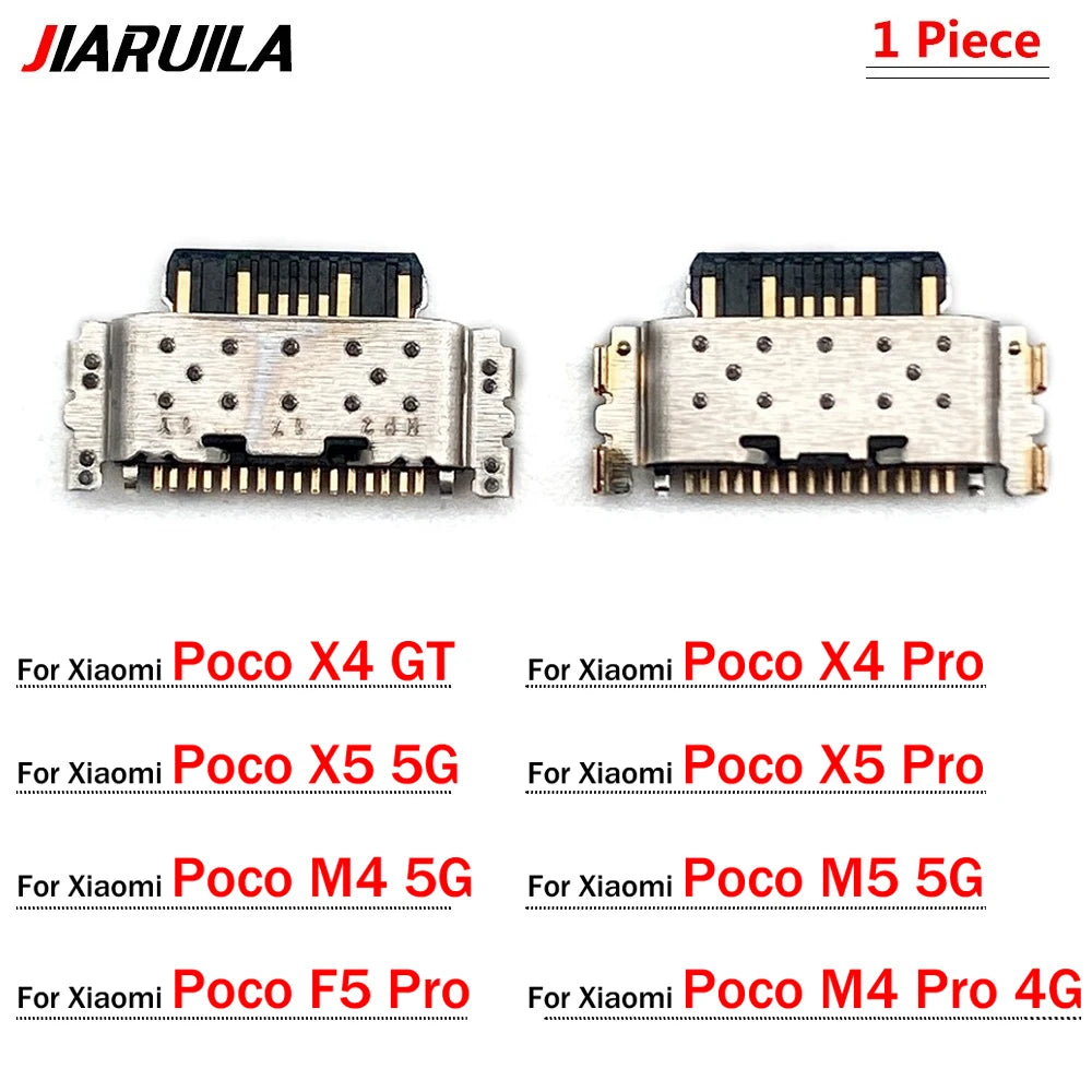 10Pcs, Micro USB Jack Charging Socket Charger Port Plug Dock Connector For Xiaomi Poco X3 X4 X5 M4 M5 F2 F4 F5 Pro GT 4G 5G  Xiaomi  Xiao mi phone repair parts