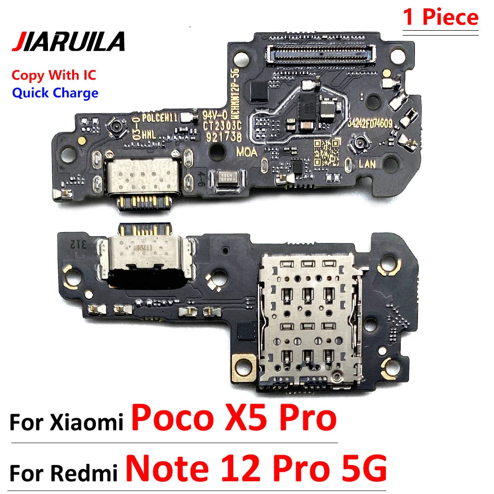 For Xiaomi Poco X5 X6 Pro Redmi Note 12 13 Pro Plus 4G 5G Dock Connector USB Charger Charging Port Flex Cable Board With Micro  Xiaomi  Xiao mi phone repair parts