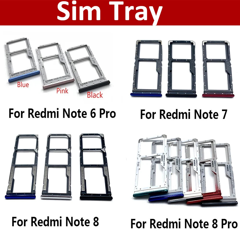New SIM Card Tray Slot Holder For Xiaomi Redmi Note 5 6 8 7 Pro Replacement Parts  Xiaomi  Xiao mi phone repair parts