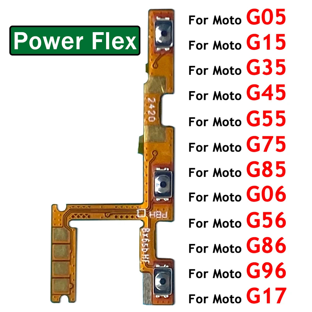 Volume Button Power Switch On Off Button Flex Cable For Motorola Moto G05 G15 G35 G45 G55 G75 G85 G06 G56 G86 G96 G17 5G Motorola phone repair parts