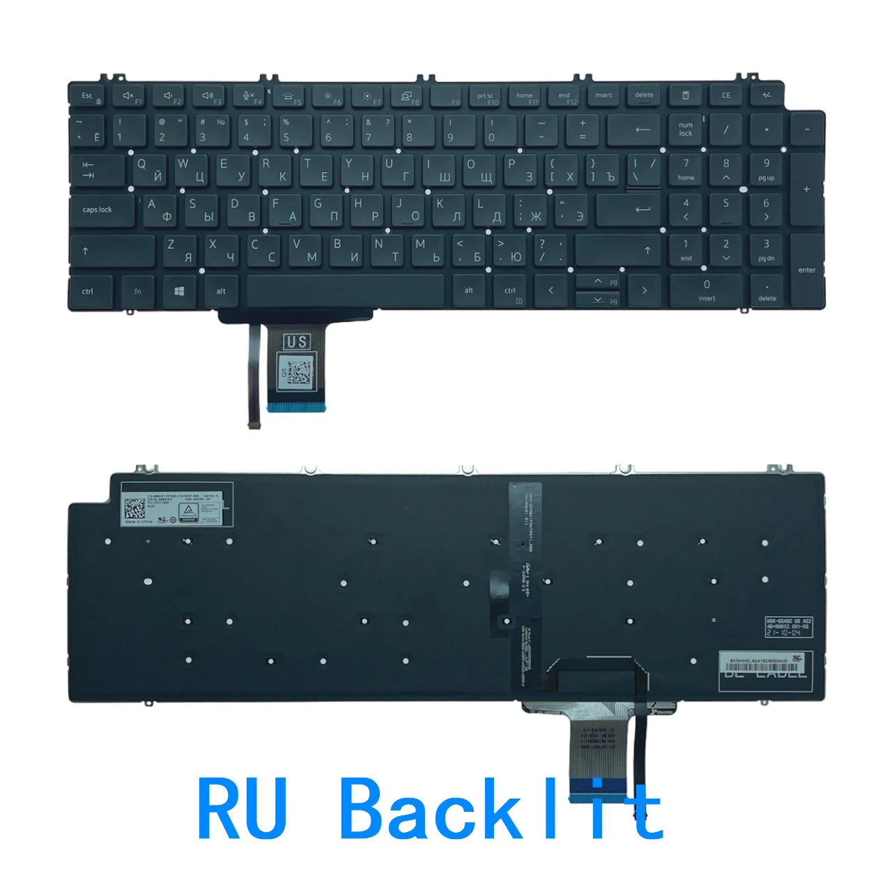New US Russian Latin Language  Backlit Keyboard For Dell Dell Precision 7550 7750 0713DMDell laptop repair parts