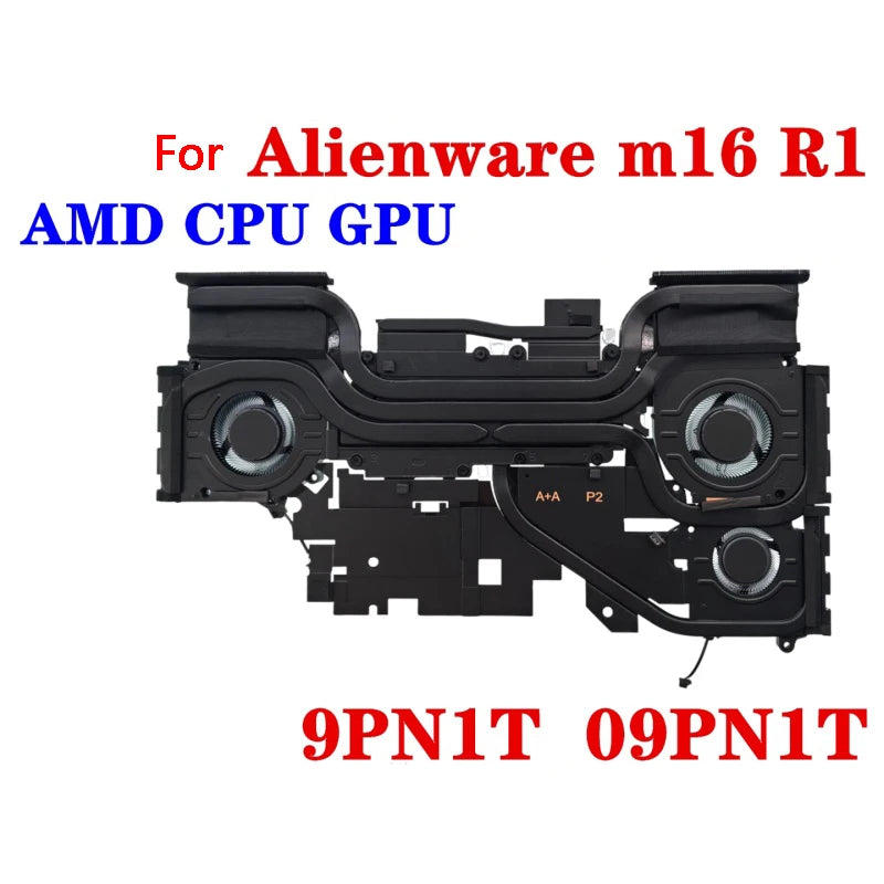 NEW ORIGINAL Laptop CPU GPU Cooling Fan With Heatsink For Dell Alienware m16 R1 460.0RU1V.0031 01KG08 460.0RU1Y.0031  Dell laptop repair parts 09PN1T Dell laptop repair parts
