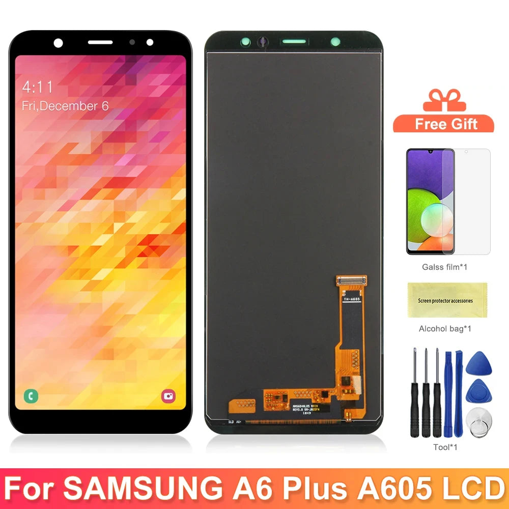 A6 Plus Display Screen For Samsung Galaxy A6 Plus 2018 LCD Display Touch Screen Digitizer Parts For Samsung A605 A605F A605FN Samsung phone repair parts